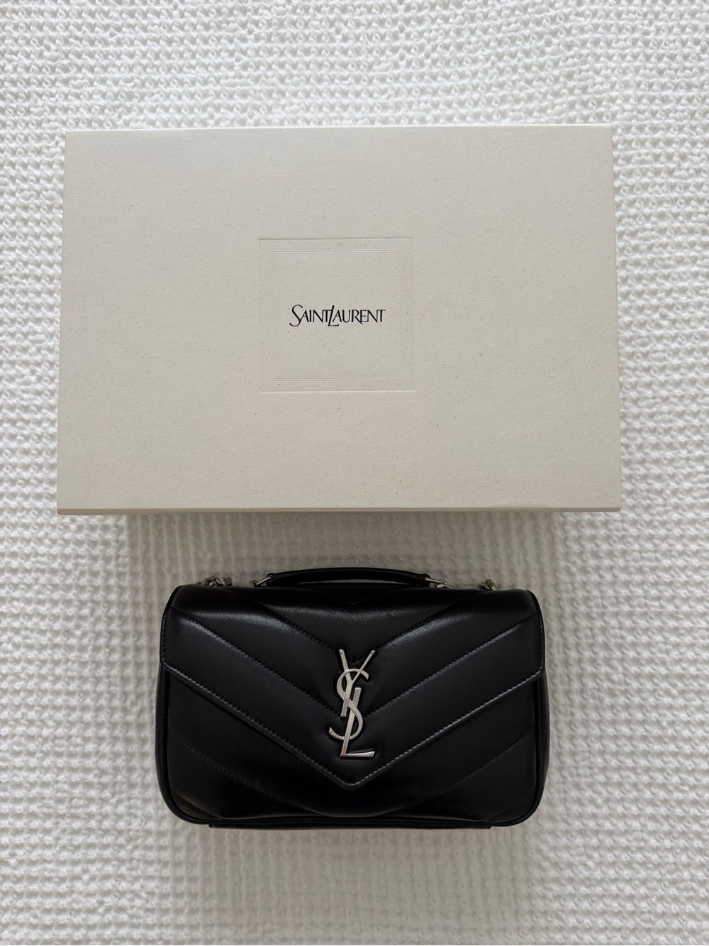 Saint Laurent Small Black LouLou Quilted Leather Top-Handle Crossbody Bag